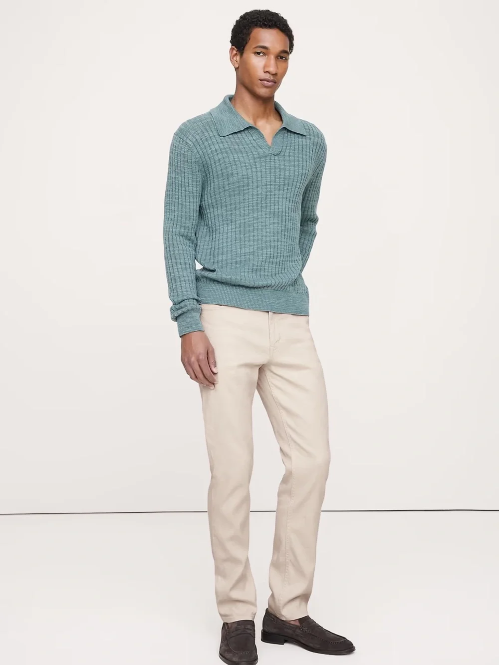 Banana Republic Men's Light Cream Straight Chinos